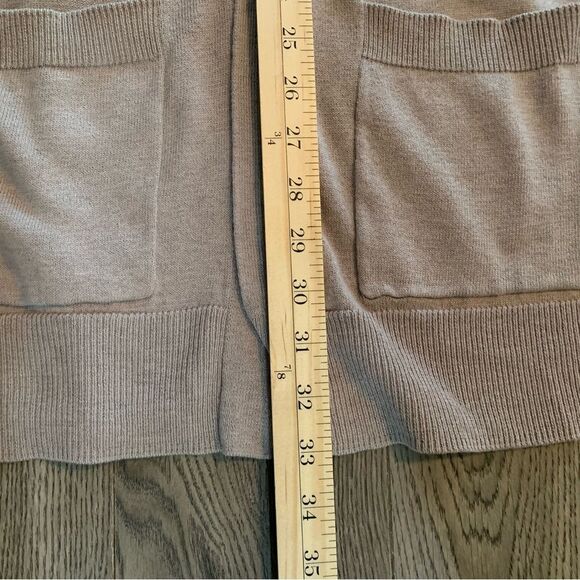 MATTY M Cardigan Women’s Medium Tan Long Line Open Front Long Sleeve Pockets. - Picture 11 of 11